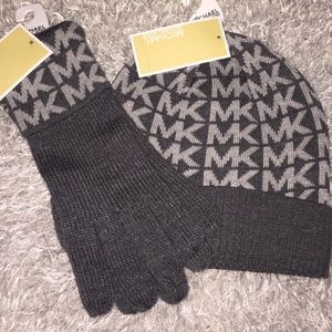 Michael Kors beanie and glove set